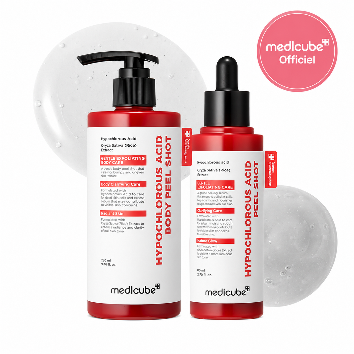 Medicube Peel Shot — Duo Exfoliant Visage & Corps à l'Acide Hypochloreux