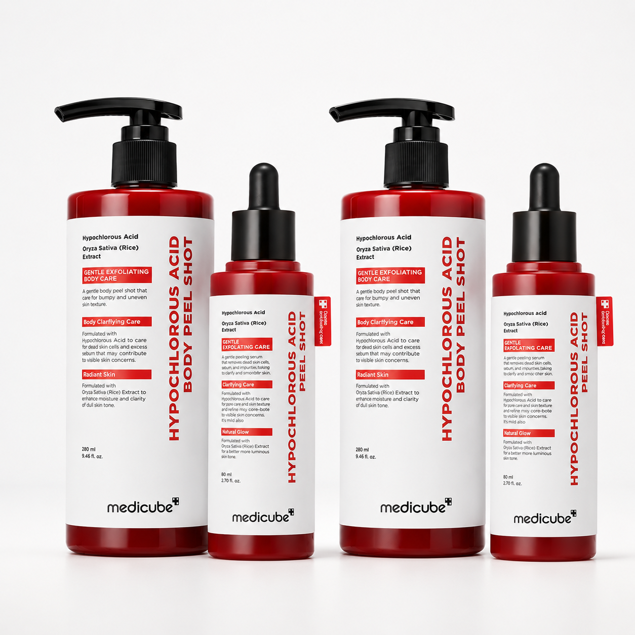Medicube Peel Shot — Duo Exfoliant Visage & Corps à l'Acide Hypochloreux