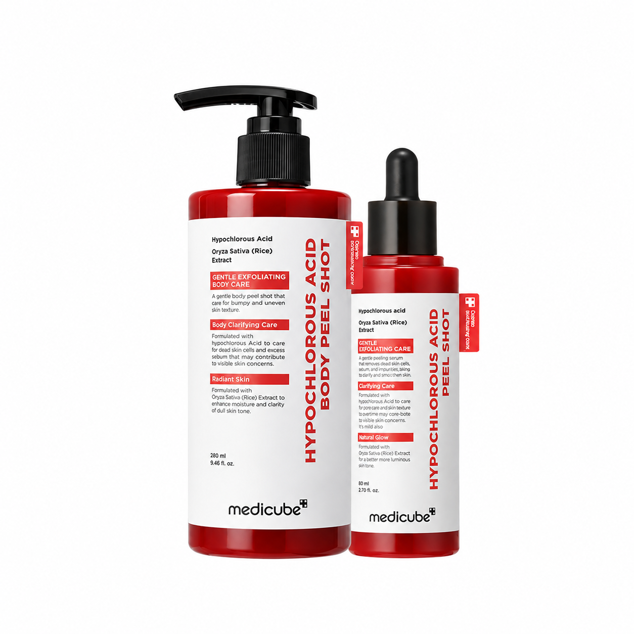 Medicube Peel Shot — Duo Exfoliant Visage & Corps à l'Acide Hypochloreux